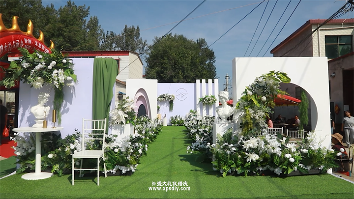 戶外白綠色係婚禮 